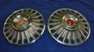 1967 Mustang Used Accessory (2) Large Hubcaps, Wheel Covers. Has Dents In Ctr. Fixed Price $49.95.