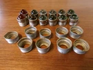12 Original Glass Marble Cats Eye Reflectors Red & 10 Clear Libbey 1A 2A. Fixed Price $38.00.