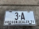 1971 Oregon Dealer License Plate Ford Dodge Chevrolet Mobar. Fixed Price $39.00.