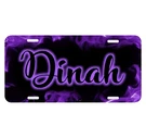 Purple Smokey Flame Personalized License Plate Monogram Custom Front Car Tag. Fixed Price $16.98.