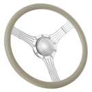 15.5'' Flashpower Billet Steering Wheels Tan Half Wrap Corvair Impala Chevy Ii. Fixed Price $185.50.