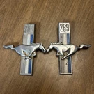 Preowned 68 Mustang 289 Fender Emblems C8ZZ-16228-A Pair #3. Fixed Price $40.00.