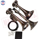 Chrome Electric Air Horn Triple Trumpet 152DB Train Set Huge Deep Loud Sound. Fixed Price $89.86.