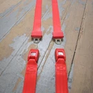 Two Point Red Lap Seat Belts Pair Street Rat Parts Accessories Hotrod Wj. Fixed Price $54.45.
