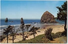 Haystack Rock Oregon Volkswagen Porsche Van Wyk's Santa Barbara 1963 Postcard. Fixed Price $9.74.