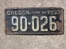 1933 Oregon License Plate 90026 Ford Chevy Chevrolet Dodge. Fixed Price $25.00.