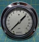 1/2" Ashcroft Liquid Filled Pressure Gauge 0-15 Psi Pn: 45-1009SWL02BXFFSH. Fixed Price $247.00.