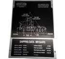 New Old Stock Plate Shipping M9 Part # 24-00648-004 For Daimler Trucking. Fixed Price $19.04.
