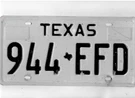Texas Passenger License Plate "944 Efd". Fixed Price $6.88.
