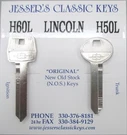 Vintage Nos Lincoln Star Nickel Key Set Fits Town Car & Mark Series 1987 1988. Fixed Price $75.00.
