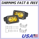 Yellow Led Pods, Akd Part 3 Inch Cree Ditch Lights 40W Spot Flood Combo. Fixed Price $51.99.