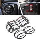 Black Headlight & Rear Tail Lamp Guard Cover Trim For Jeep Wrangler Jl 18+. Fixed Price $49.99.