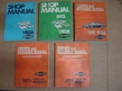 Lot Of 5 Chevy Vega Shop Manuals And Service & Overhaul. Fixed Price $25.00.
