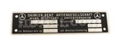 Mercedes 190 Ponton 300 Sl Car Type Plate 147 X 38 Mm New. Fixed Price $128.00.