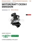 Genuine Motorcraft Exhaust Gas Recirculation (egr) Valve CX-2061. Fixed Price $150.00.