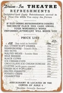 1950 Drive Theater Menu Metal Signs Wall Poster Tin Vintage Home Kitc.... Fixed Price $21.61.