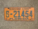 1953 Florida License Plate Palm Beach County Chevrolet Ford Dodge 6 21454. Fixed Price $70.00.