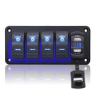 4 Gang Rocker Switch Panel Flush Mount Toggle Buttons Dual Usb Voltmeter Charger. Fixed Price $26.99.
