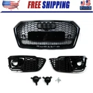 For Audi 2018 2019 RSQ5 Front Honeycomb Mesh + Fog Lamp Grilles. Fixed Price $544.50.