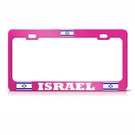 Love Heart Israel Hot Pink Metal Country Pride License Plate Frame Tag Border. Fixed Price $17.99.