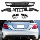 Rear Bumper Diffuser Set For Mercedes W205 4DR Sedan Amg Sport C300 2015-2021. Fixed Price $224.07.