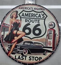 Vintage Route 66 Gasoline Sign Pump Plate Station Oil 7 3/4" X. Fixed Price $27.00.