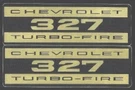 Chevrolet 327 Turbo-fire Valve Cover Decals Corvette Camaro Chevelle Impala 2X. Fixed Price $12.99.