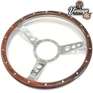 Classic Car 13" Dished Riveted Wood Rim Steering Wheel & Boss Kit Daimler 250 V8. Fixed Price $503.90.