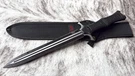16 Dagger Double Edge Full Tang Rubber Handle Black Tactical Spear Point Sharp. Fixed Price $29.52.
