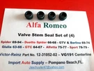 Alfa Romeo 1600 1750 & 2000 Valve Stem Oil Seal Set Of (4) Spider, Gtv, Berlina. Fixed Price $27.95.