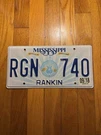 Mississippi Passenger License Plate Rgn 740. Fixed Price $11.99.