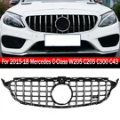 For Mercedes C-class W205 C205 C300 C43 Chrome+black Gtr Style Grille 2015-2018. Fixed Price $54.00.