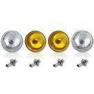 5-3/4" Stock Halogen Clear Lens Headlight Amber Yellow Glass Fog Bulbs Set. Fixed Price $123.45.