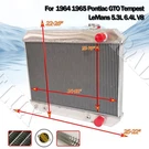 Radiator Fit Pontiac Gto/tempest/lemans V8 6.4L/5.3L 15" Core 1964-1965 Aluminum. Fixed Price $244.00.