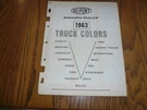 1963 Truck Colors Dupont Paint Chips - Autocar Chevy Dodge Ford Reo Mack. Fixed Price $12.95.