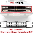 Grille Assembly Chrome+headlight Bezels For 1989-1991 Chevrolet R/v Series Set 3. Fixed Price $246.20.