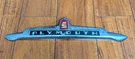 Vintage 1949 Plymouth Special Deluxe Trunk Trim Emblem Badge #1246986, 17" Long. Fixed Price $130.00.