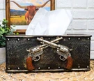 Rustic Western Cowboy Crossed Pistol Revolver Guns Tissue Box Cover Home Decor. Fixed Price $32.99.
