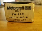 Nos Ford Motorcraft Brake Light Switch D1ZZ13480A/SW989. Fixed Price $10.00.