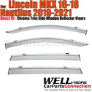 Wellvisors For Lincoln Mkx Nautilus 2016-2021 Window Vent Deflectors. Fixed Price $105.99.