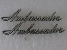 Amc "ambassador 2 Emblems Script Trim Black/chrome 3590719. Fixed Price $68.00.