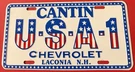 Vintage Cantin USA1 Chevrolet Dealership Booster License Plate Chevy Laconia Nh. Fixed Price $79.99.