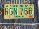 Georgia Ga License Plate 1983 W/ 1988 Sticker Rgn 766 Dekalb County Nice Cond.. Fixed Price $15.25.