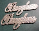 Pair 1985-92 Cadillac Brougham Gold Script Fender Logo Emblems 20208138 3-1/2". Fixed Price $36.99.