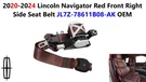 2020-2024 Lincoln Navigator Red Front Right Side Seat Belt JL7Z-78611B08-AK. Fixed Price $120.00.
