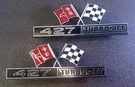 1966-67 Chevy Corvette Original "427 Turbo-jet" Fender Emblems Part 3876425-427. Fixed Price $130.00.