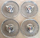 1963-1964 Ford Galaxie Wire Spoke Spinner Hubcap Set, Original 14" Wheel Covers. Fixed Price $495.00.