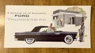 Vintage 1955 Ford Motor Company Thunderbird Sales Brochure. Fixed Price $25.19.