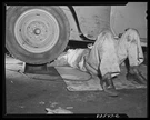 Photo:auto Repair Mechanic Under Car Jack 1930S Work Garage. Fixed Price $13.49.