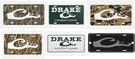 Drake Waterfowl Metal Logo License Plates Colors. Fixed Price $14.99.
